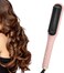 2 in 1 Negative Ion Heated Styling Brush and Flat Iron - Rapid Heating Comb for Hair Straightening and Salon Styling