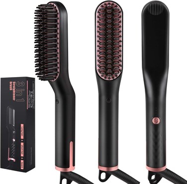 wt-023 Electric Straightener Fast Heated Brush 3-in-1 Hair Straightening Brush for Man's Beard &amp; Woman's Hair Suitable for Long and Short Hair