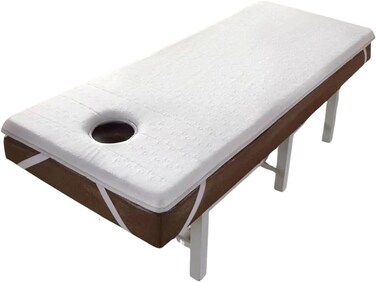 Memory Foam Massage Bed Pad with Hole,Spa Massage Table Pad &amp; Face Cradl,Massage Table Mattress Topper with Headrest and Elastic Bands, Thicken Non-Slip Lash Bed Cushion (Bed Not Included) (75*31.5)