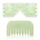 Jade Eye Mask and Jade Comb Set Includes Weighted Eye Mask to Eliminate Wrinkles Puffiness Headache and Migraine Relief Handheld Natural Jade Massage Comb for Head Caring Therapy
