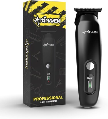 Professional Hair &amp; Beard Trimmer for Men's Grooming &ndash; Lightweight Electric Razor with Precision Carbon-Coated T-Blade for Expert Hair Engraving &amp; Detailed Styling