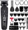 Hatteker Beard Trimmer Mustache Trimmer for Men 8 in 1 Adjustable Speed Waterproof Hair Clipper T-Blade Trimmer Electic Razor Shavers Cordless Mens Gift Grooming Kit with Face Nose Body (Black)