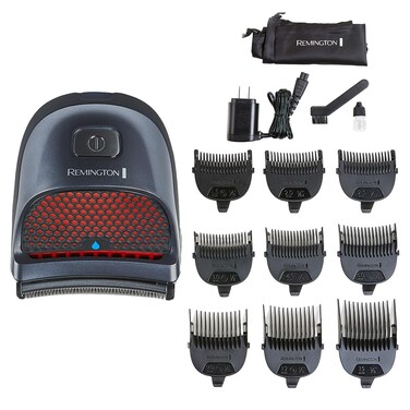 Remington Shortcut Pro Self-Haircut Trimmer Kit, Waterproof Cordless Electric Razor for Head, Beard, and Body, Curved Blades and 9 Trimmer Lengths, Head Shaver, 5-Minute Quick-Charge, 14-Piece Set