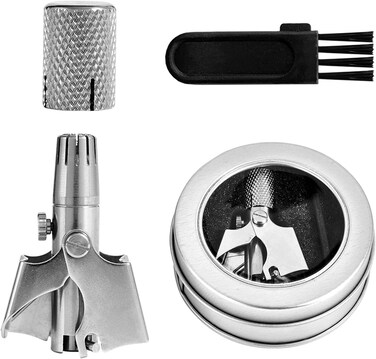 Manual Ear and Nose Hair Trimmer for Men Women,Capping Upgrade,Battery-Free,Waterproof,with Brush