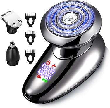 Big Blade Electric Shaver for Men Face, 3 in 1 Multifunction Men's Small Electric Shavers,Waterproof Rotary Shavers Grooming Kit, USB Rechargeable Portable Mini Electric Razor for Women