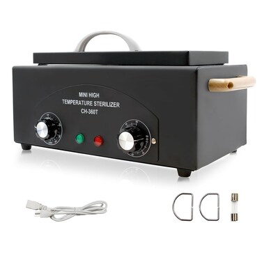 High Temperature Metal Tool Cleaning Box, 110V 300W 1.5L with Timer Manicure Pedicure SPA Salon Barber Equipment for Sundry Beauty Hair Nail Metal Tools with Handle