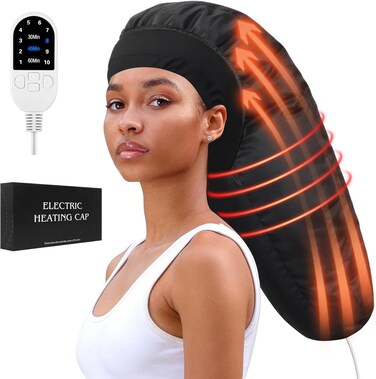 Hair Steamer for Deep Conditioning: Upgraded Heat Cap with 10-Level Fast Heating 3 Time Settings for Natural Hair Portable Thermal Steam Cap for Home Use Hair Treatment