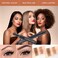 Eye-Brow Stamp Stencil Kit, Waterproof Brow Stamp Shaping Kit Eyebrow Definer, Eyebrow Filling Powder Stamp, Eye Brow Stamping Kit with 10 Eyebrow Stencils, 2 Eyebrow Brushes for Women (Black)