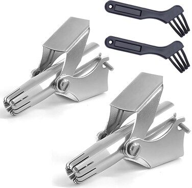 Manual Nose Hair Trimmer for Men &amp; Women, Stainless Steel, Waterproof, No Battery Needed with Cleaning Brush Trimmer for Ear,Moustache and Whiskers Hair, Metal