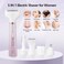 Electric Razors for Women, 5 in 1 Electric Shaver Razor Women Painless Facial Hair Remover, Rechargeable Bikini Trimmer for Women Wet/Dry Face Razors for Face Nose Eyebrow Arm Armpit Legs Pubic