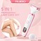 Electric Razors Shavers for Women, Bikini Trimmer 5 in 1 Electric Shaver Razor for Women Wet/Dry Face Razors for Face Nose Eyebrow Arms Armpit Legs Pubic Area Painless Facial Hair Removal