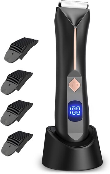 Vellope Body Groomer for Men - Wet/Dry Groin Hair (Black)