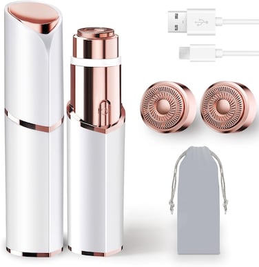 Facial Hair Removal for Women, Portable Lady Shaver, Rechargeable Painless Hair Remover for Face, Upper Lips, Chin, Peach Fuzz