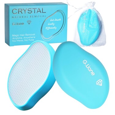 Premium Crystal Hair Eraser,Natural Crystal Hair Remover for Women,Painless Exfoliation Hair Removal Epilator,Gentle and Efficient Lady Shaver and Trimmer on Leg Back Arm(Ocean Blue)