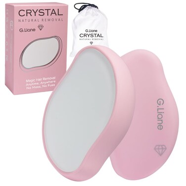 Crystal Hair Eraser,Crystal Hair Remover and Exfoliator,Nano Glass Hair Remover Stone,Reusable Painless Physical Hair Removal Depilator for Men Women Quick Soft Silky Skin (Pink)