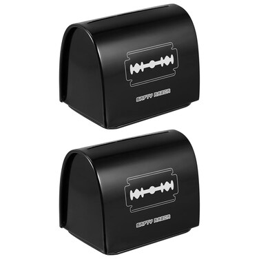 Uonlytech 2pcs Blade Storage Box Blades Dispenser Case Safe Storage Bank for Blades Safety Disposable Razors for Men Blades Disposal Collect Container Water Dispenser Household Travel Iron