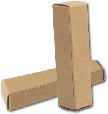 50 Pcs Lip Balm Containers Packaging Boxes, 2.67x0.7x0.7 Inch Wrapping Box for 0.15Oz Lipbalm Round Tubes, 5.5ml DIY Lipsticks Kraft Paper Package Boxes