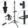 AliLeader 50 Inch Heavy Duty Wig Stand Tripod with Tray Adjustable Mannequin Head Stand Stainless Steel Wig Tripod Stand Wig Head Stand for Hairdressing Training (Mannequin Head Not Included)