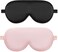 ALASKA BEAR Cooling Gel Eye Mask Weighted Silk Sleep Mask &amp; Cotton Eyeshades Cold &amp; Hot Compress for Pain Relief, 180g Heavy, 2 Set(Black &amp; Pink)