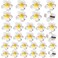 60Pcs Mixed Sizes 5cm 6cm 7cm White Foam Hawaiian Frangipani Artificial Plumeria Flower Hat Hair Clips for Home Bridal Wedding Tropical Party Beach Vacation Decoration