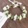 June Bloomy Wedding Hydrangea Flower Headband Spring Flower Crown Wreath Boho Garland Halo (White Green)