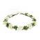 June Bloomy Wedding Hydrangea Flower Headband Spring Flower Crown Wreath Boho Garland Halo (White Green)