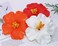 Hawaiian 3Pcs 3.5 Large Artificial Plumeria Hibiscus Barrettes for Women, Beach Party Vocation (White, Red, Orange)