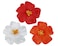Hawaiian 3Pcs 3.5 Large Artificial Plumeria Hibiscus Barrettes for Women, Beach Party Vocation (White, Red, Orange)