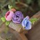 Fangsen Blue Purple Pink Rose Gardenia Flower Hair Comb Bridal Headpiece Floral Hair Accessories for Brides and Bridesmaids
