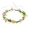 June Bloomy Wedding Hydrangea Flower Headband Spring Flower Crown Wreath Boho Garland Halo(Leaf Coral)