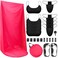 Hicarer 16 Piece Spray Tanning Kit Includes Pop Spray Tent, 5 Black Disposable Bras, 5 Black T-backs and Pairs of Disposable Feet Kit for Women Body Self Tanning(Rose Red)