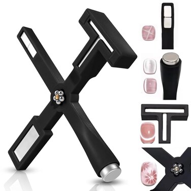 5 In 1 Nail Magnet Tool Cat Eye Gel Nail Magnets Polish Set Multi-Function Nail Magnet Pens for Nail Art Upgraded 3D Cat Eye Gel Nail Polish Wand Stick Nail Design Tools for Nail Salon Home DIY
