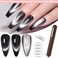 3 In 1 Cat Eye Nail Magnet Multifunctional Cat Eye Gel Polish Nail Tool with Extra 1pcs Square Magnet 5pcs Paper Clips Cigar Shape Wooden Handle Cylindrical Powerful Suction for Home Diy Salon