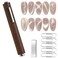 3 In 1 Cat Eye Nail Magnet Multifunctional Cat Eye Gel Polish Nail Tool with Extra 1pcs Square Magnet 5pcs Paper Clips Cigar Shape Wooden Handle Cylindrical Powerful Suction for Home Diy Salon