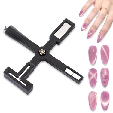 5 in 1 Nail Magnet Tool Set - Flower Design Nail Magnet Pens Magnet Stick 3D Magnetic Cat Eye Gel Polish Nail Art, for DIY 3d Magnetic, Salon, Studio or Home