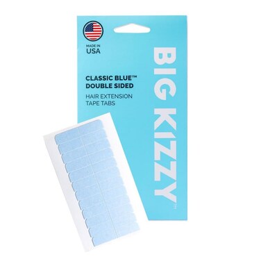 Big Kizzy Classic Blue Double Sided Replacement Tape for Hair Extensions - Strong Flexible Hold and Damage Free Tape in Hair Extension Tape- 4-6+ Weeks of wear - 240 tabs