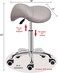 Kaleurrier Saddle Stool Rolling Swivel Height Adjustable with Wheels,Heavy Duty Stool,Ergonomic Stool Chair for Lab,Clinic,Dentist,Salon,Massage,Office and Home Kitchen (Grey, Without Back)