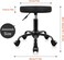 KKTONER Round Rolling Stool Height Adjustable Stool PU Leather Chair with Wheels Salon Spa Drafting stools Small (Black)