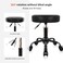 KKTONER Rolling Stool Chair PU Leather Height Adjustable Round Stool with Wheels Chair for Salon Spa Drafting Small (Black)