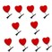 BinaryABC Valentines Day Red Heart Hair Clips Hairpins Head Bopper,Valentines Day Supplies,10Pcs
