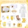 Nuogo 13 Pcs Valentine&lsquo;s Day Spa Gifts for Girlfriend Birthday Gift Spa Gift Basket Set Gift Basket for Women Mirrors Socks Steamers Jewelry Case Bath Robe for Mom Girlfriend Wife(Yellow)