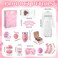 Nuogo 13 Pcs Valentine&lsquo;s Day Spa Gifts for Girlfriend Birthday Gift Spa Gift Basket Set Gift Basket for Women Mirrors Socks Steamers Jewelry Case Bath Robe for Mom Girlfriend Wife(Pink)