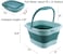 Collapsible Foot Bath Soak Tub with Handle, Plastic Foldable Feet Spa Soaking Basin Bucket with Massager Acupoint for Washing, Pedicure Foot Care Bathtub Bowl Tools for Pain Relief, Green