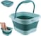 Collapsible Foot Bath Soak Tub with Handle, Plastic Foldable Feet Spa Soaking Basin Bucket with Massager Acupoint for Washing, Pedicure Foot Care Bathtub Bowl Tools for Pain Relief, Green