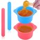 cobee 2 Pcs Silicone Wax Pot Liners, Silicone Wax Warmer Liner Non stick Wax Bowl for Wax Warmer Wax Melt Warmer with 2 Pcs Wax Spatula Sticks for Hair Removal Compatible with 16 oz Waxing Kit