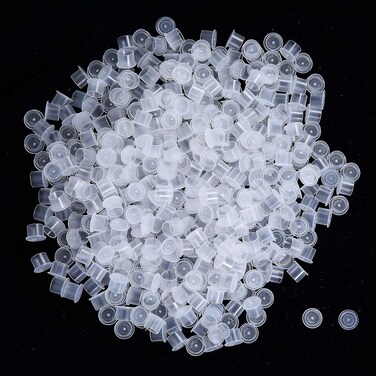 Ink Caps Medium,500pcs White Plastic Disposable Ink Cups with Base,Makeup Pigment Ink Cap Sizes 13mm Medium(500M)