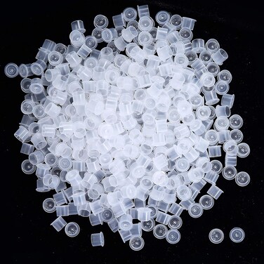 Ink Caps Small,500pcs Plastic Disposable Microblading Makeup Ink Cups with Base,Pigment Ink Caps Sizes 11mm (500S)
