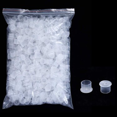 Tattoo Ink Caps Small,DOWEI 1000pcs Plastic Disposable Microblading Makeup Tattoo Ink Cups with Base,Pigment Ink Caps Sizes 11mm Accessories for Ink,Kits,Supplies (1000S)