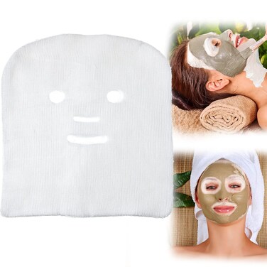 100 Pieces Gauze Mask Large Precut Gauze Face Masks Soft Pads White Net Natural Spa Skin Paper Sheet for Home Beauty Salon DIY Mesh Face Care Beauty Salons