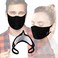 WITHMOONS 3PCS Cotton Face Mouth Mask Cool Mesh Cloth 3 Layers Facial Reusable Washable Nose Bridge Wire Black for Women Men